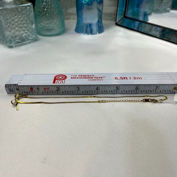 Panacea Gold Snake Chain Bow Necklace 14K Plated Minimalist Holiday Gift NWT - Picture 11 of 12